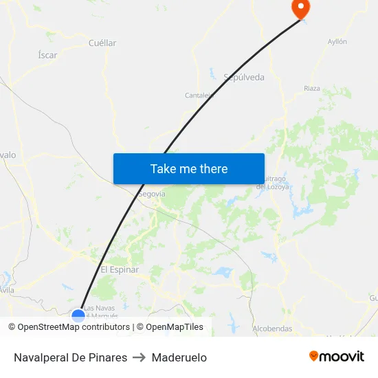 Navalperal De Pinares to Maderuelo map