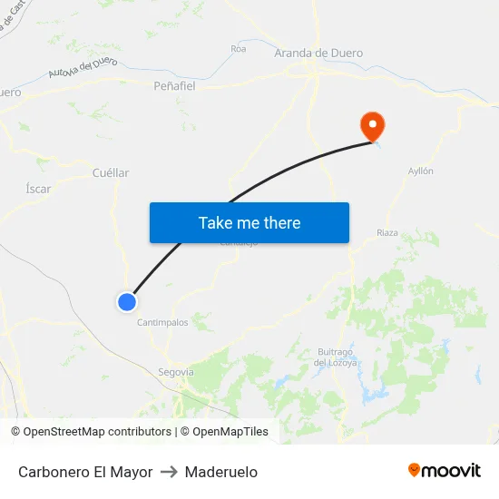 Carbonero El Mayor to Maderuelo map