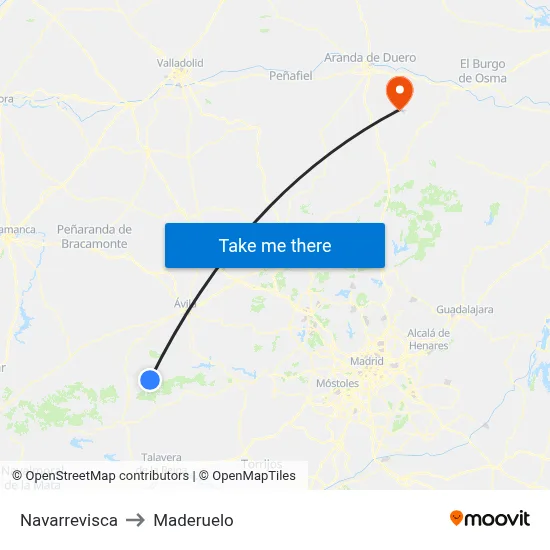 Navarrevisca to Maderuelo map