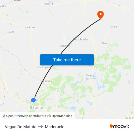 Vegas De Matute to Maderuelo map