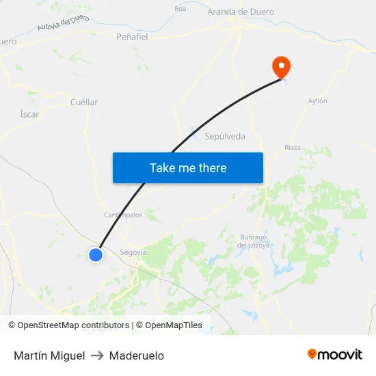 Martín Miguel to Maderuelo map