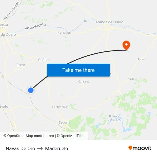 Navas De Oro to Maderuelo map