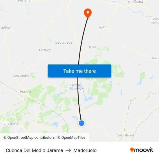 Cuenca Del Medio Jarama to Maderuelo map