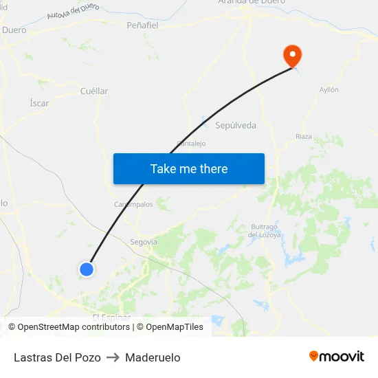 Lastras Del Pozo to Maderuelo map