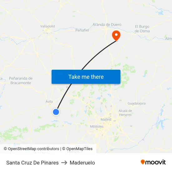 Santa Cruz De Pinares to Maderuelo map
