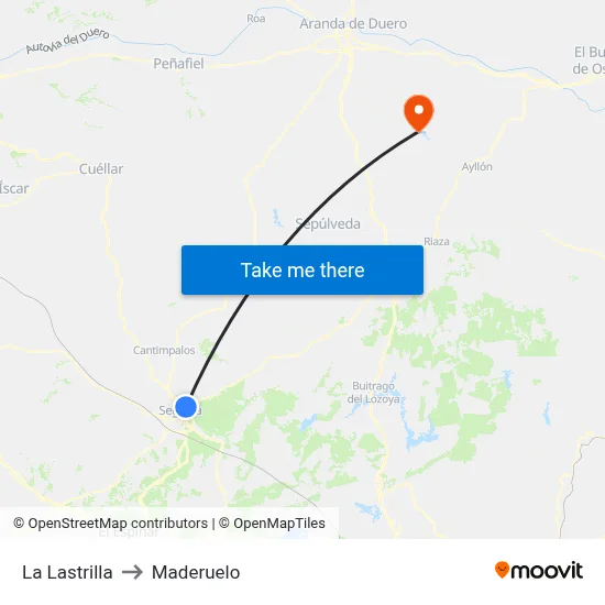 La Lastrilla to Maderuelo map