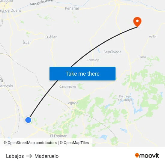 Labajos to Maderuelo map
