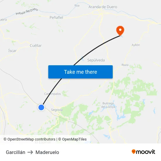 Garcillán to Maderuelo map