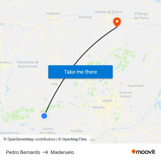 Pedro Bernardo to Maderuelo map
