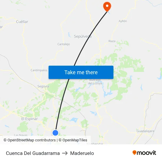 Cuenca Del Guadarrama to Maderuelo map