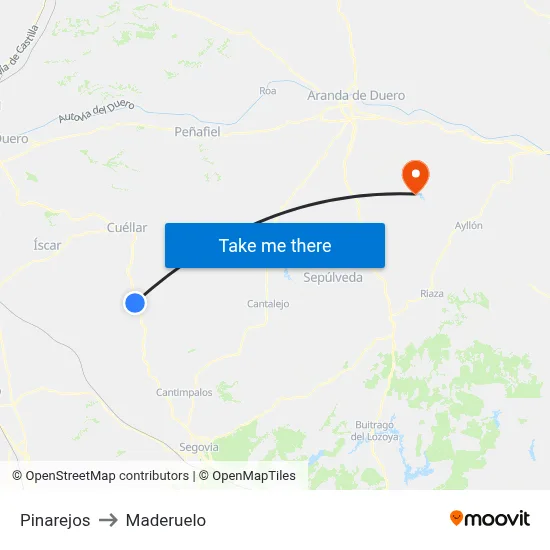 Pinarejos to Maderuelo map