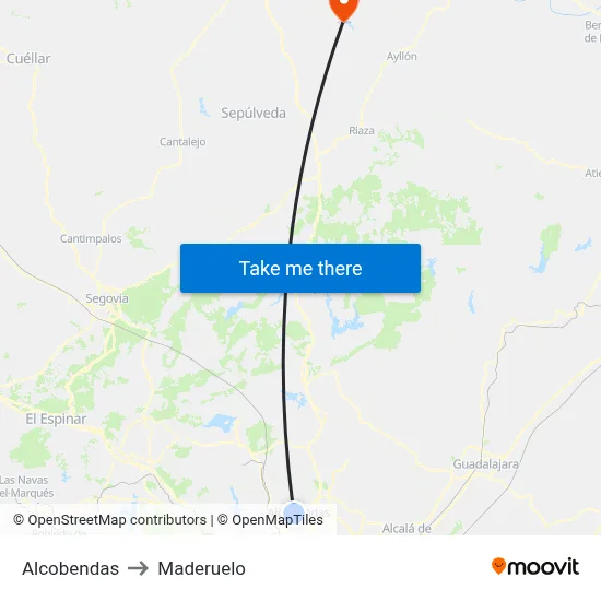 Alcobendas to Maderuelo map