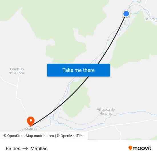 Baides to Matillas map