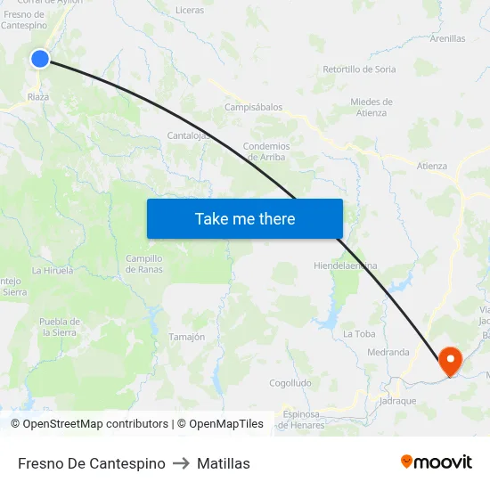 Fresno De Cantespino to Matillas map