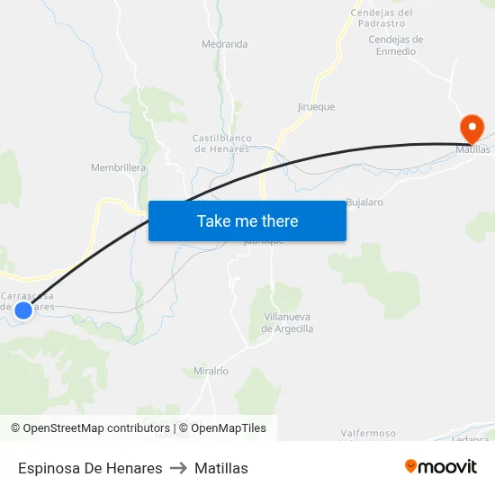 Espinosa De Henares to Matillas map