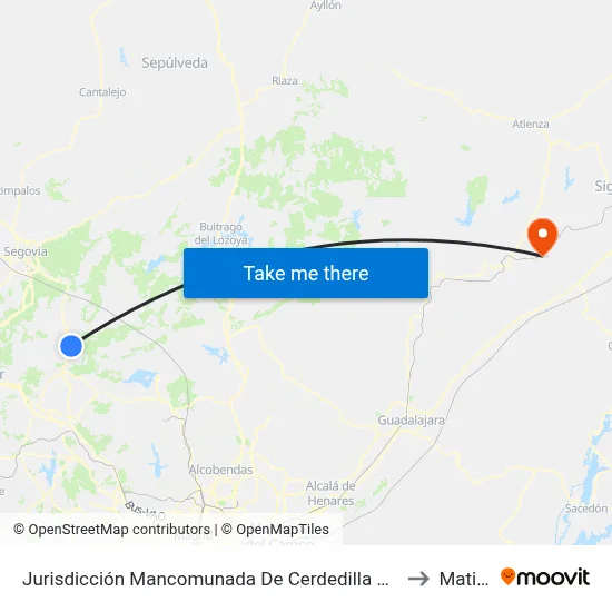 Jurisdicción Mancomunada De Cerdedilla Y Navacerrada to Matillas map