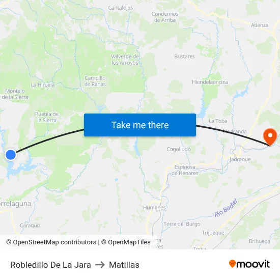 Robledillo De La Jara to Matillas map