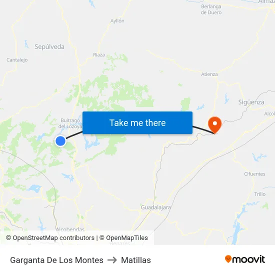 Garganta De Los Montes to Matillas map