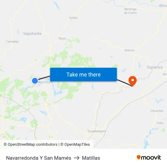 Navarredonda Y San Mamés to Matillas map