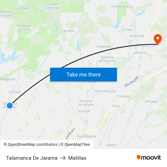 Talamanca De Jarama to Matillas map