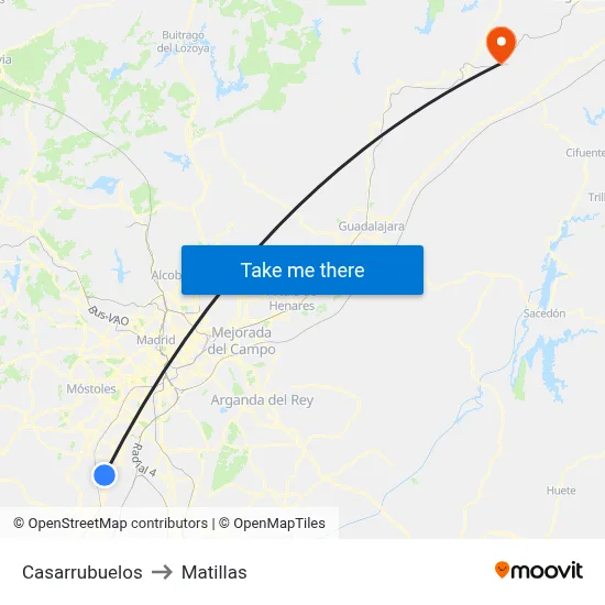 Casarrubuelos to Matillas map