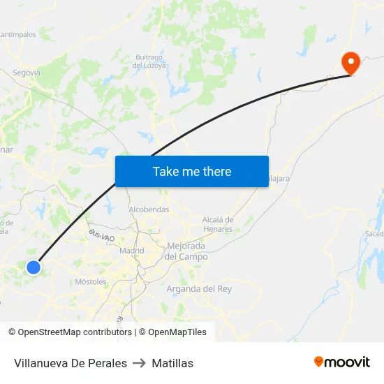 Villanueva De Perales to Matillas map