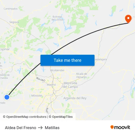 Aldea Del Fresno to Matillas map