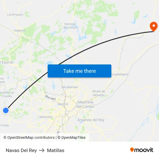 Navas Del Rey to Matillas map