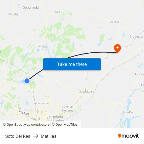 Soto Del Real to Matillas map