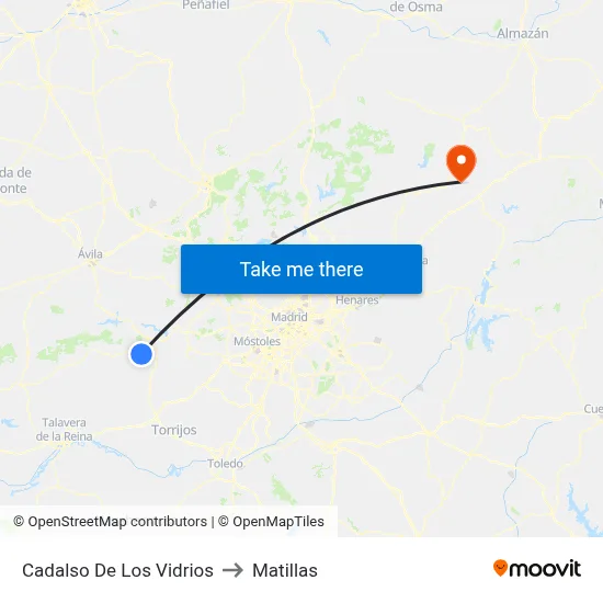 Cadalso De Los Vidrios to Matillas map