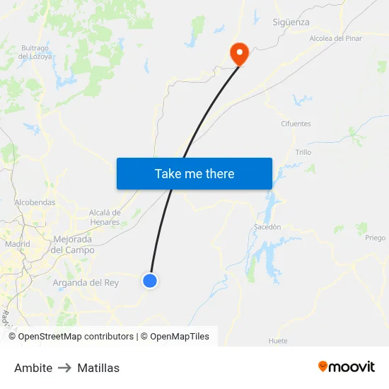 Ambite to Matillas map