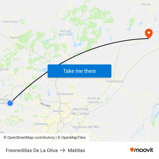 Fresnedillas De La Oliva to Matillas map