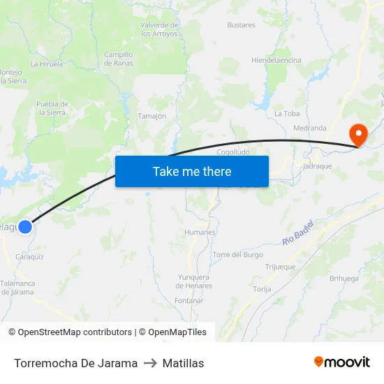 Torremocha De Jarama to Matillas map