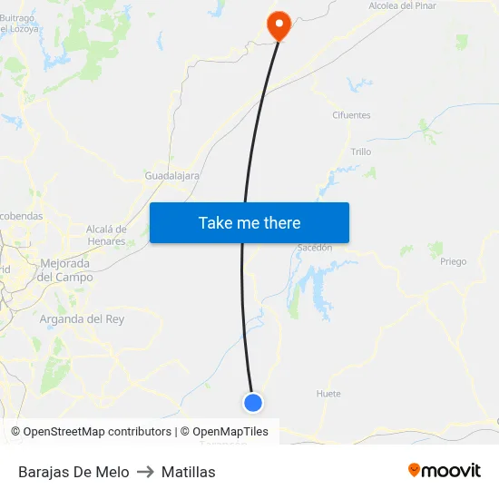 Barajas De Melo to Matillas map