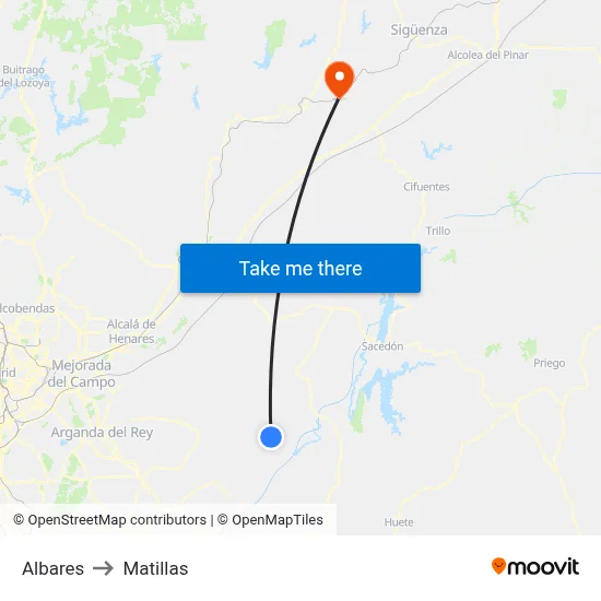 Albares to Matillas map