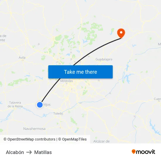 Alcabón to Matillas map