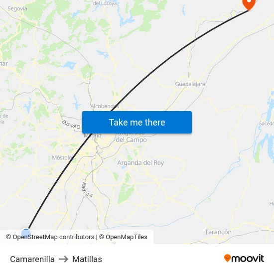Camarenilla to Matillas map