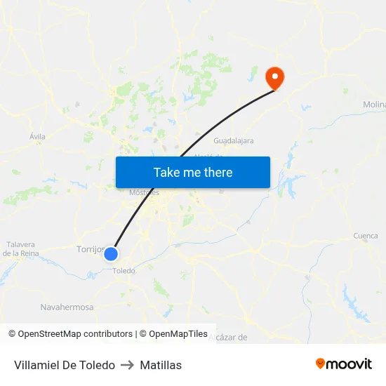 Villamiel De Toledo to Matillas map