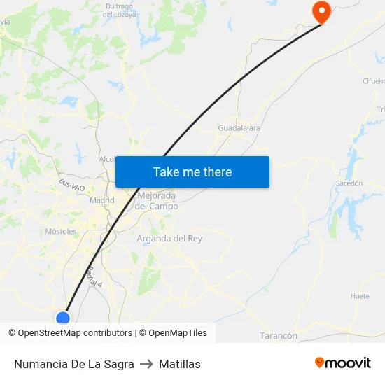 Numancia De La Sagra to Matillas map