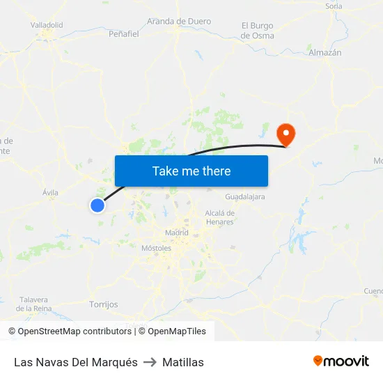 Las Navas Del Marqués to Matillas map