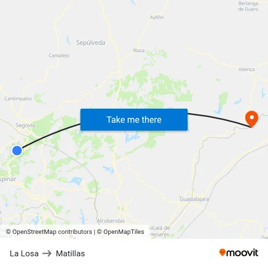 La Losa to Matillas map