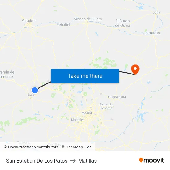 San Esteban De Los Patos to Matillas map
