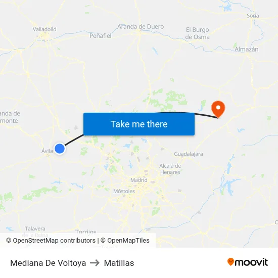 Mediana De Voltoya to Matillas map