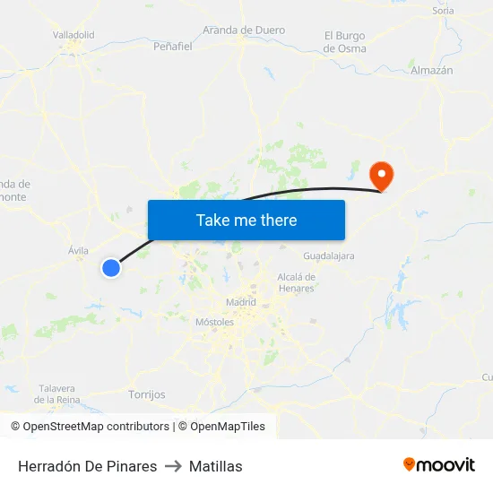 Herradón De Pinares to Matillas map
