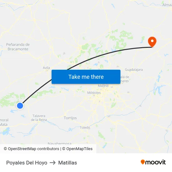 Poyales Del Hoyo to Matillas map