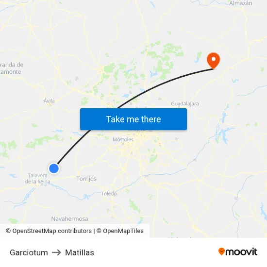 Garciotum to Matillas map