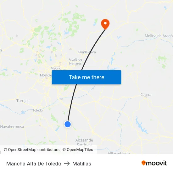 Mancha Alta De Toledo to Matillas map