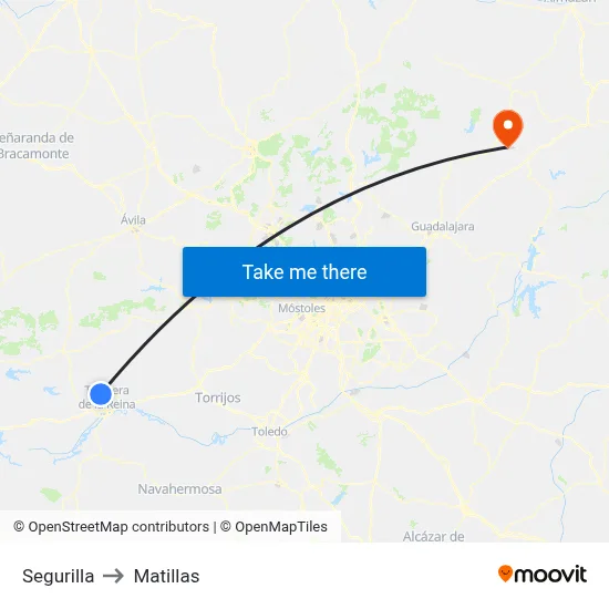 Segurilla to Matillas map