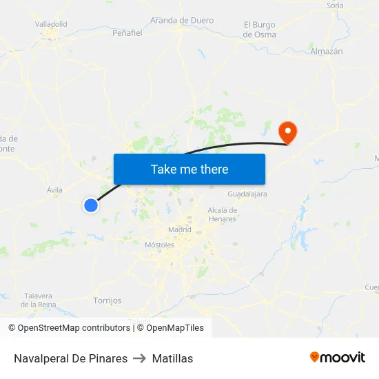 Navalperal De Pinares to Matillas map