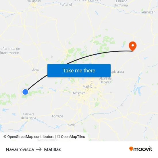 Navarrevisca to Matillas map